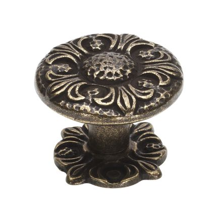 Gałka EVANGELINE 357-33 - stary mosiądz / fi 33 mm