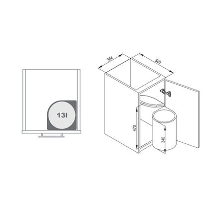 Pojedynczy kosz na śmieci AUTOMAT 45 cm - srebrny