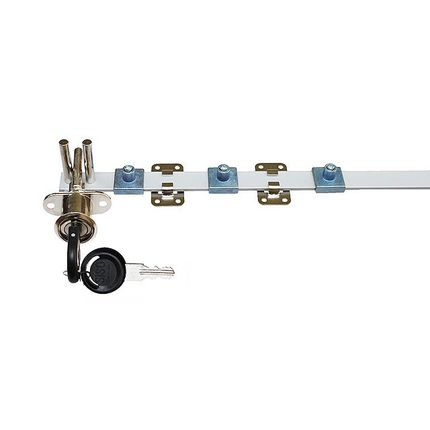 Zamek centralny przedni Siso - niklowany / L-1300 / fi 19 mm / zaczep 13 mm