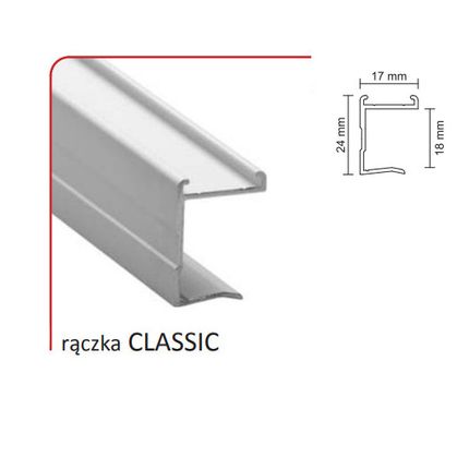 Rączka CLASSIC 18/P do drzwi przesuwnych - jasny brąz / dł. 250 cm