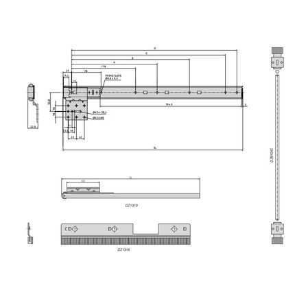 Pręt DZ61040 Dł.180cm Do Prowadnic 1316/1319