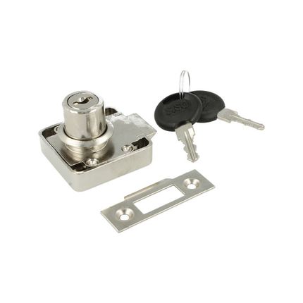 Zamek zatrzaskowy kwadratowy Siso X-856M / niklowany / fi 19 mm 