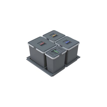 Sortownik na śmieci poczwórny METROPOLIS PTC28060502F / 6 l + 2x10 l + 15 l