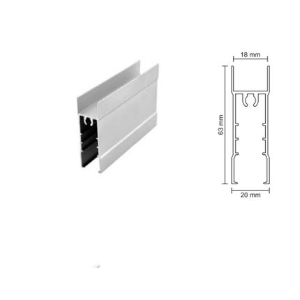 Listwa dolna 18 do drzwi przesuwnych - srebrny / dł. 170 cm
