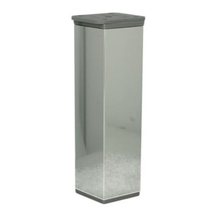 Nóżka kwadratowa z regulacją ALU 4 cm / 15 cm - chrom