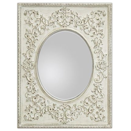 Lustro PU284A 90x120 - przecierany biały