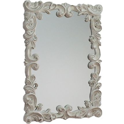 Lustro PU321 71x100 - przecierany biały