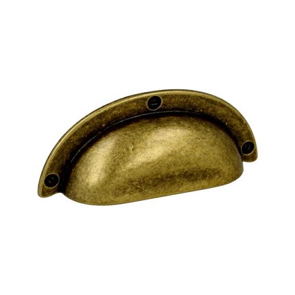 Uchwyt MUSZELKA 15120 - stary mosiądz / rozstaw 64 mm