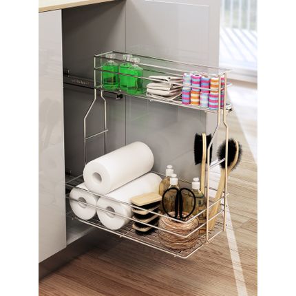 Cargo na detergenty Mini Boczne Prawe VARIANT MULTI 30 cm - ocynk / push-open