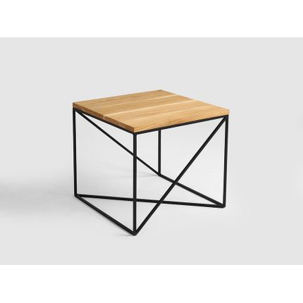 Stolik MEMO SOLID WOOD 50 - naturalny/czarny