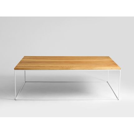Stolik TENSIO SOLID WOOD 140 - dąb/biały