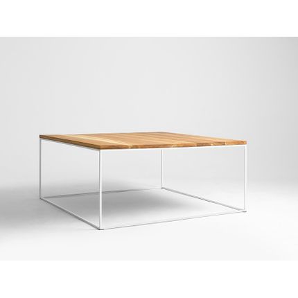 Stolik TENSIO SOLID WOOD 100x100 - dąb/biały