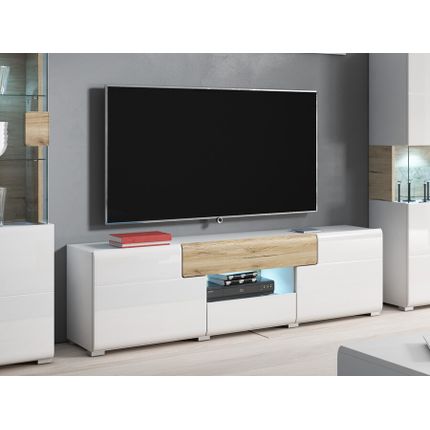 Komoda TV mała TOLEDO WM 41 - biały połysk/san remo