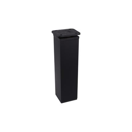 Nóżka kwadratowa z regulacją 4 cm / wys. 15 cm - czarny