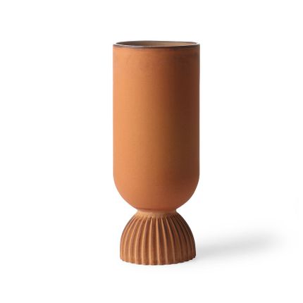 Ceramiczny wazon RIBBED - pomarańczowy mat
