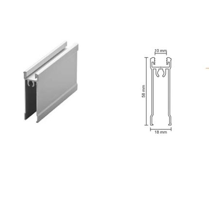 Listwa dolna 10 do drzwi przesuwnych - czarny mat / dł. 170 cm
