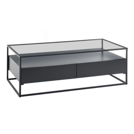 Ława z 2 szufladami EVORA 120x60 - czarny mat