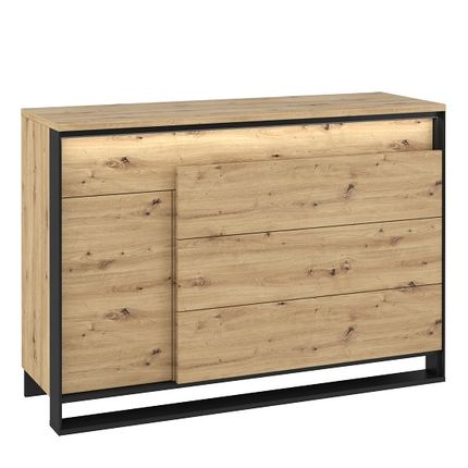 Komoda z oświetleniem QUANT QA-08 - dąb artisan/czarny