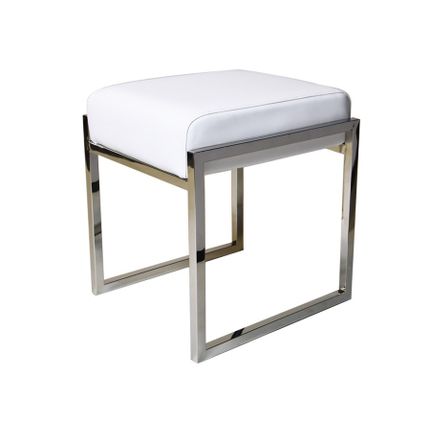 Taboret elegancki Y1023 43x37x44 cm - biały
