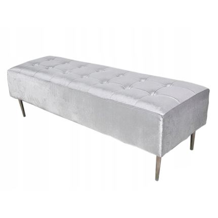 Pufa podłużna pikowana POUF005 - srebrny