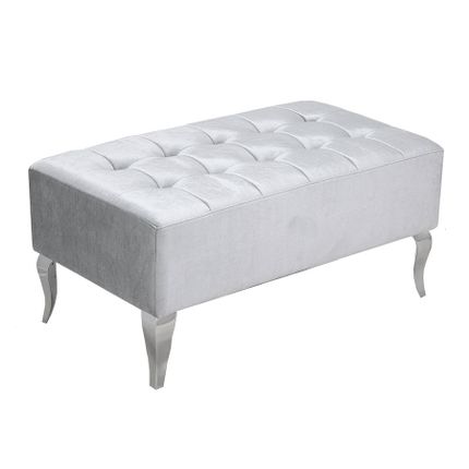 Pufa tapicerowana podłużna POUF008 - srebrny