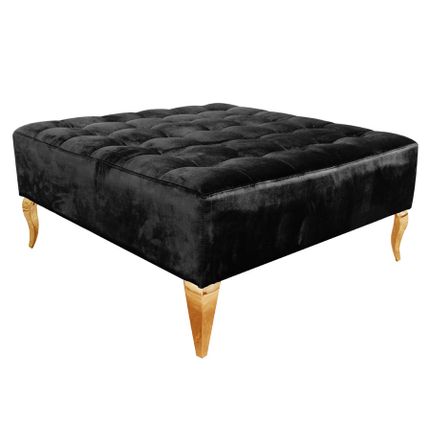 Pufa kwadratowa pikowana POUF002 - złoty/czarny