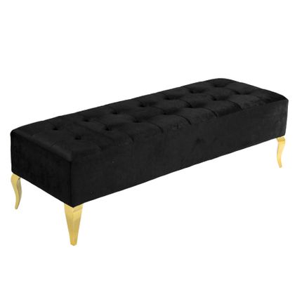 Pufa podłużna tapicerowana POUF006 - złoty/czarny