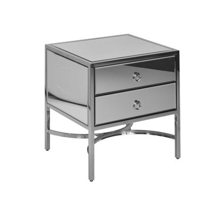 Szafka nocna szklana LW6072 50x40x55 cm - srebrny