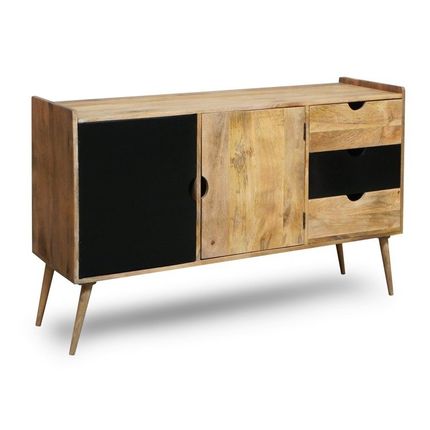 Komoda drewniana 3 szuflady OSLO - czarny