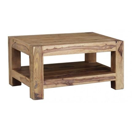 Stolik kawowy z półką drewniany VERONA 90x60 - palisander teak
