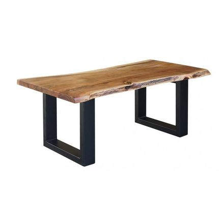 Stolik kawowy industrialny 110x60 - akacja naturalna/czarny