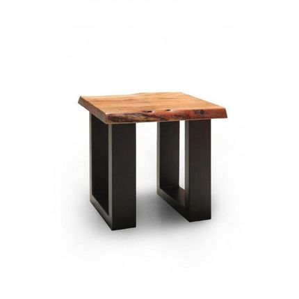 Stolik kawowy drewniany industrialny 40x40 - akacja naturalna