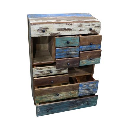 Komoda z drewna z odzysku RUSTIC VINTAGE 11 szuflad