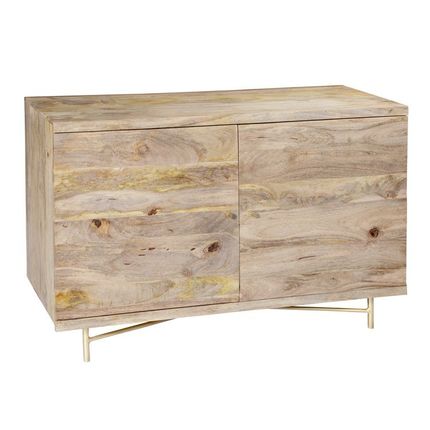 Komoda drewniana 2-drzwiowa RING - mango naturalne