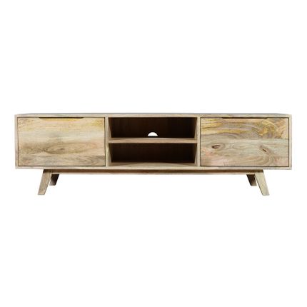 Szafka RTV drewniana z dwiema szufladami STOCKHOLM 150 cm - mango naturalne