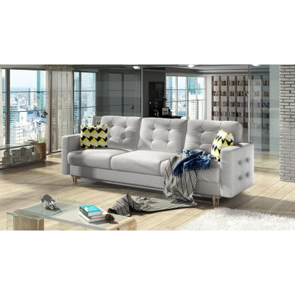 Sofa rozkładana pikowana ASGARD 3F - tkanina Sawana 21/pod. Zigzag 53