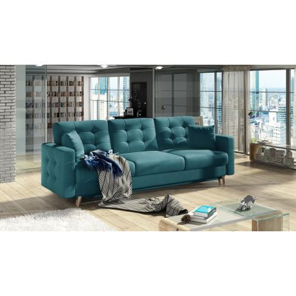 Sofa rozkładana pikowana ASGARD 3F - tkanina Matt Velvet 75