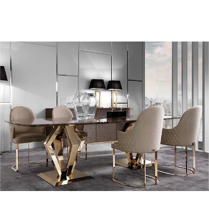 Stół ENZO GOLD 180x90 - czarny/złoty