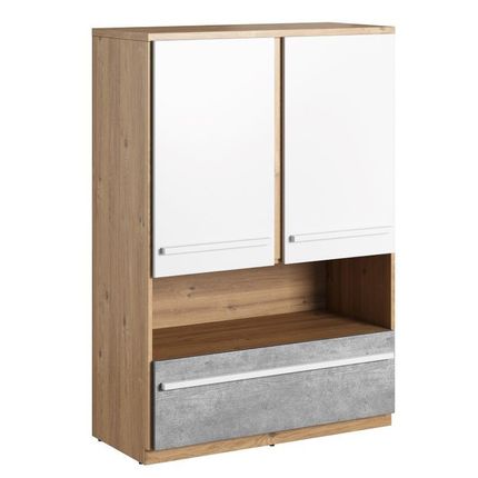 Szafka 2-drzwiowa PLANO PN-04 - dąb nash/biały/beton