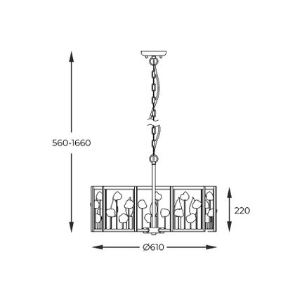 Lampa wisząca CAROLINE P0541-05A-SDAC - czarny mat