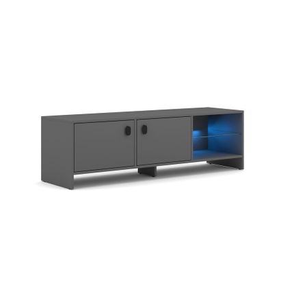 Szafka RTV DUO LE z oświetleniem LED - szary mat