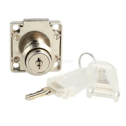 Zamek kwadratowy Siso X-850 w systemie 1 klucza - niklowany / fi 19 mm / klucz chowany