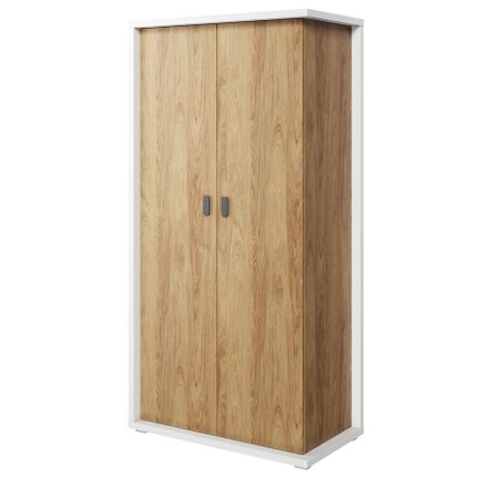Szafa 2-drzwiowa SIMI MS-02 - biały alpejski/hikora naturalna