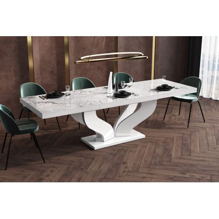 Stół rozkładany VIVA 160 - venatino white/biały