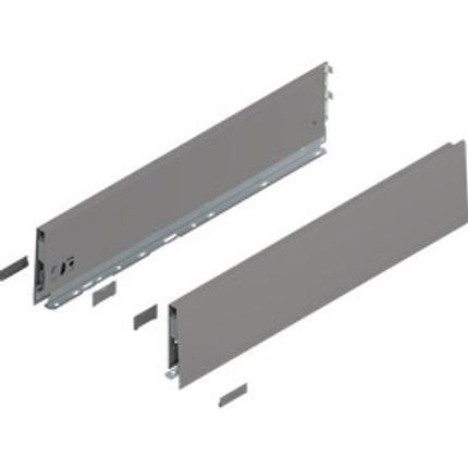 MERIVOBOX boki wysokość K (129 mm), dł.=550 mm, lewy/prawy, szary indium mat