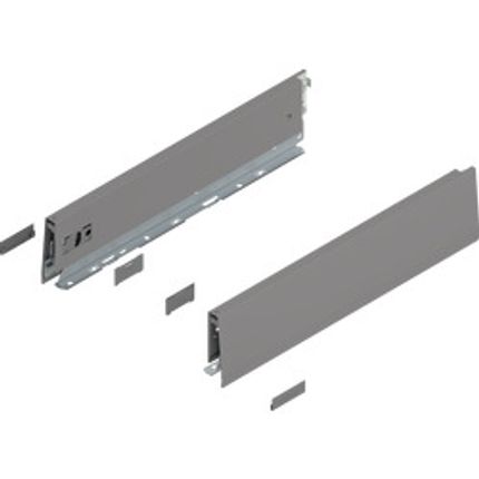 MERIVOBOX boki wysokość M (91 mm), dł.=400 mm, lewy/prawy, szary indium mat