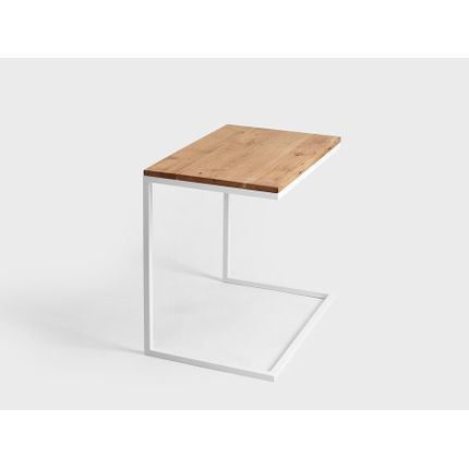 Stolik LUPE SOLID WOOD 60 - dąb/biały