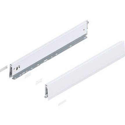 MERIVOBOX boki wysokość M (91 mm), dł.=550 mm, lewy/prawy, jedwabiście biały mat