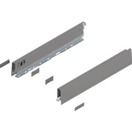 MERIVOBOX boki wysokość N (68.5 mm), dł.=400 mm, lewy/prawy, szary indium mat