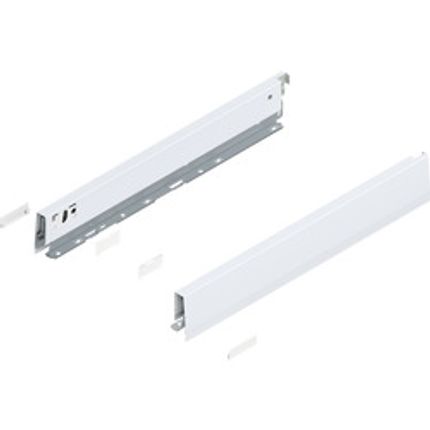 MERIVOBOX boki wysokość N (68.5 mm), dł.=450 mm, lewy/prawy, jedwabiście biały mat